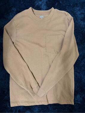 Sonoma Men's Long-Sleeve Crewneck Pocket Shirt - Tan